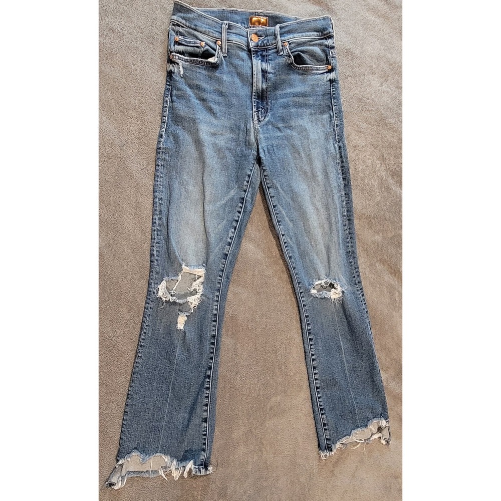 Mother Insider Crop Step Chew Jeans Dancing On Coals Distressed 1417-104